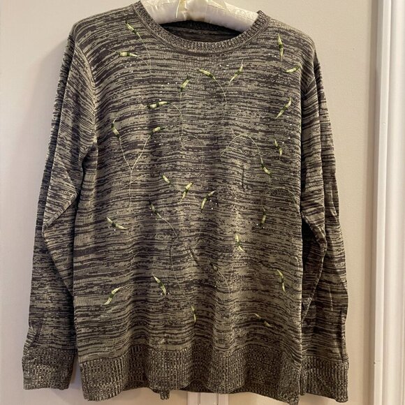 Vintage Embrodered Knit Sweater Green – S - Picture 5 of 14